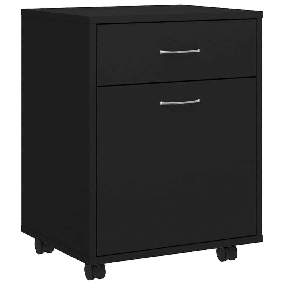 Rolling Cabinet Black 45x38x54 cm Engineered Wood - anydaydirect