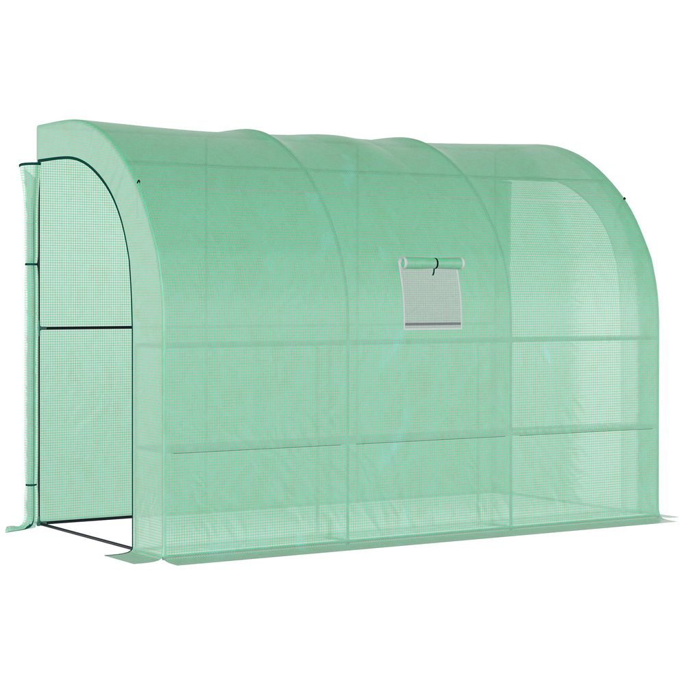 Walk-In Greenhouse PE Cover and 3-Tier Shelves, Green, 300x150x213 cm - anydaydirect