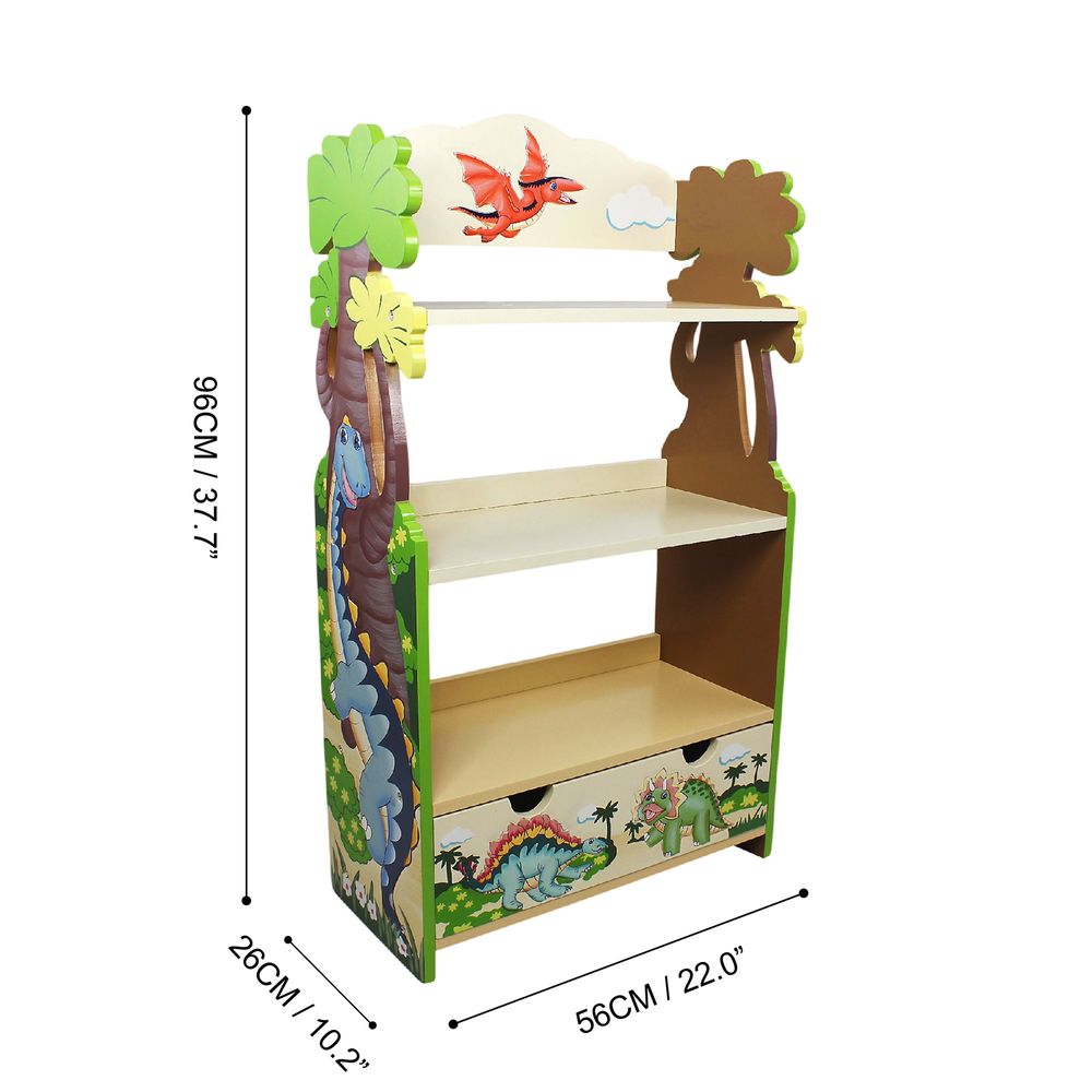 Fantasy Fields  Dinosaur Kingdom Hand Crafted Kids Wooden Bookcase TD-0069A - anydaydirect