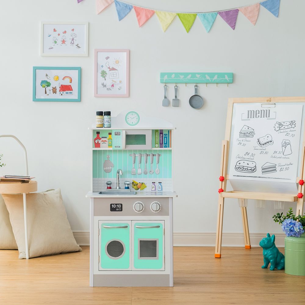 Mint Wooden Toy Kitchen for Little Chefs by Play Kitchen TD-12385M - anydaydirect