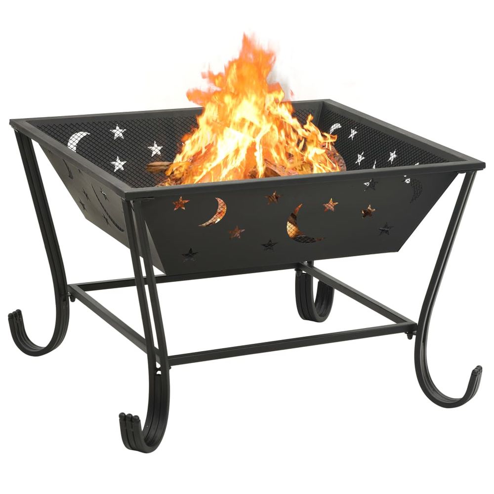 Fire Pit with Poker 62 cm XXL Steel - anydaydirect