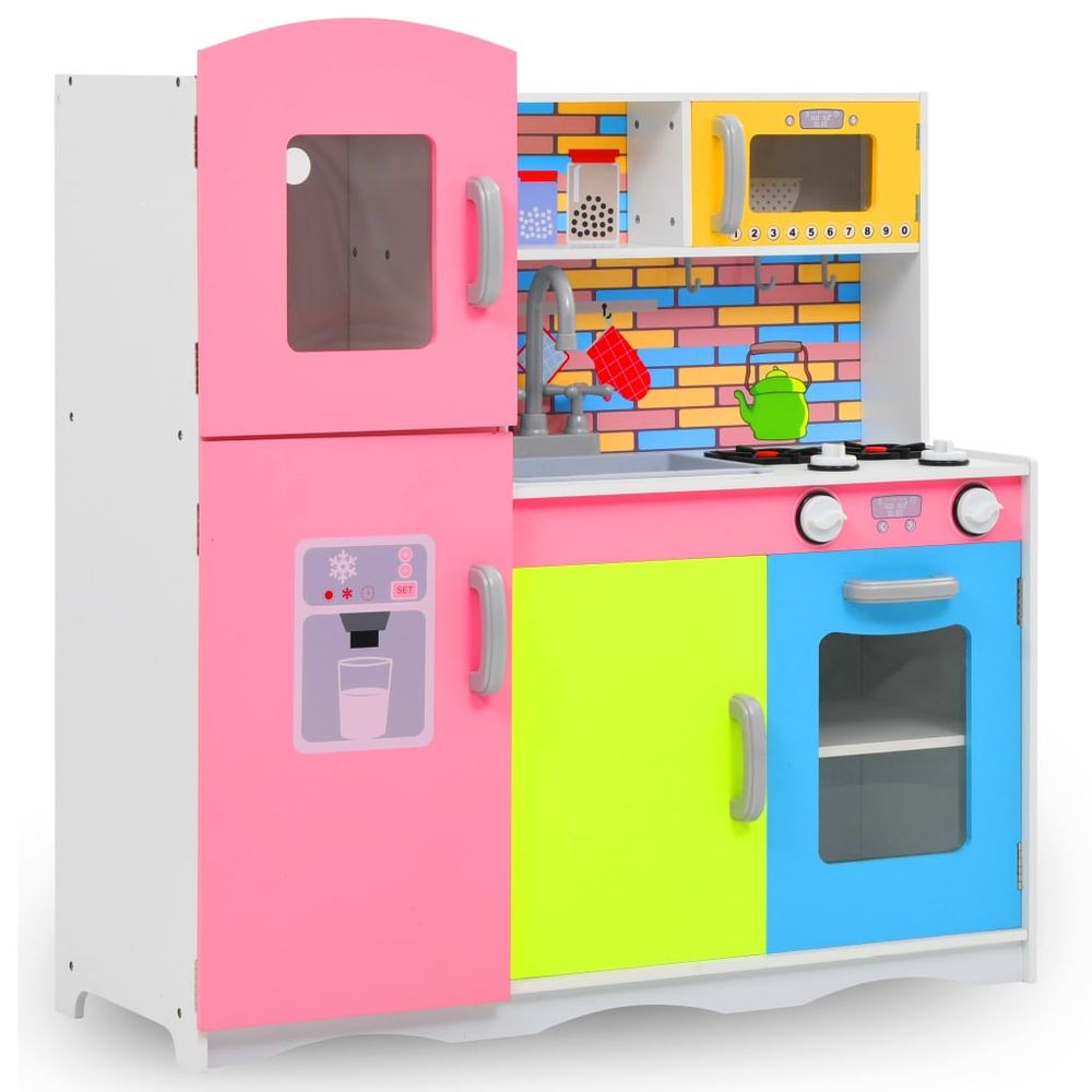 Kids' Play Kitchen MDF 80x30x85 cm Multicolour - anydaydirect