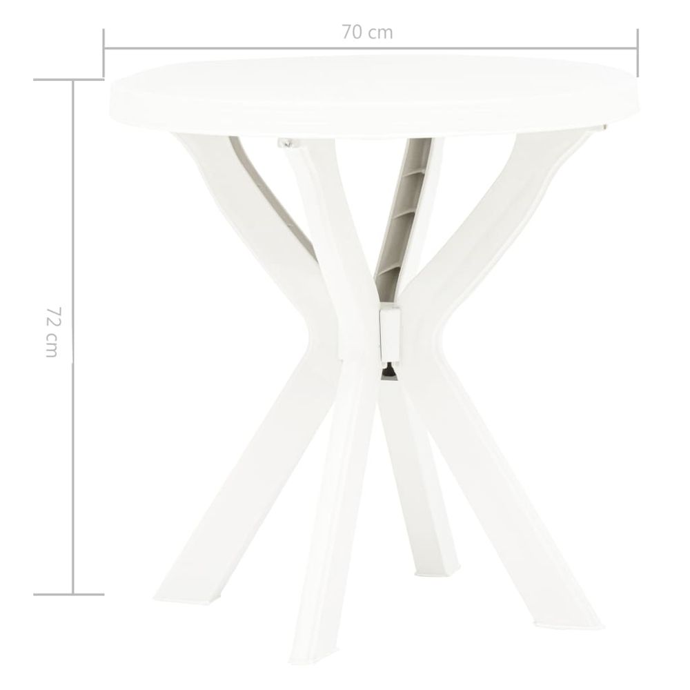 Bistro Table White Ø70 cm Plastic - anydaydirect