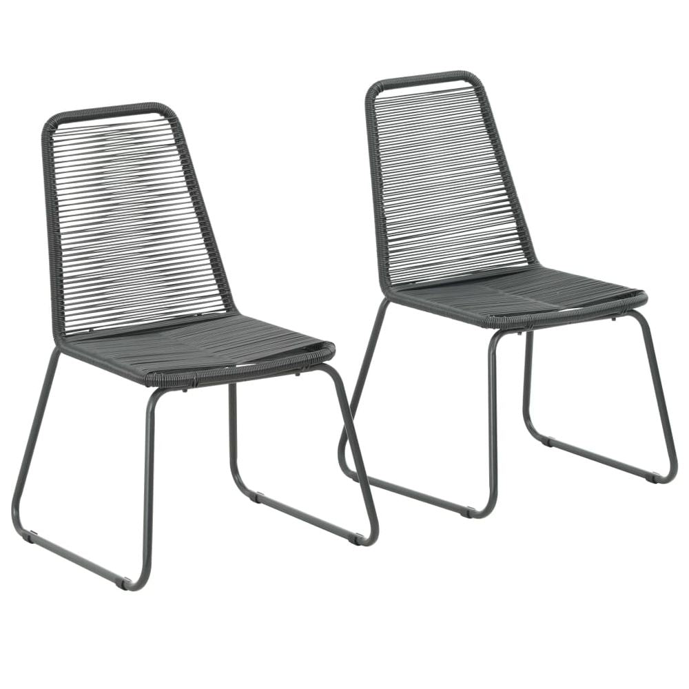 Outdoor Chairs 2 pcs Poly Rattan Black - anydaydirect