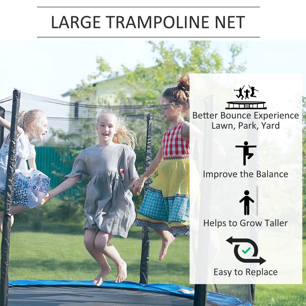 13FT Trampoline Replacement Spare Net Safety Enclosure Net Surround Net - anydaydirect