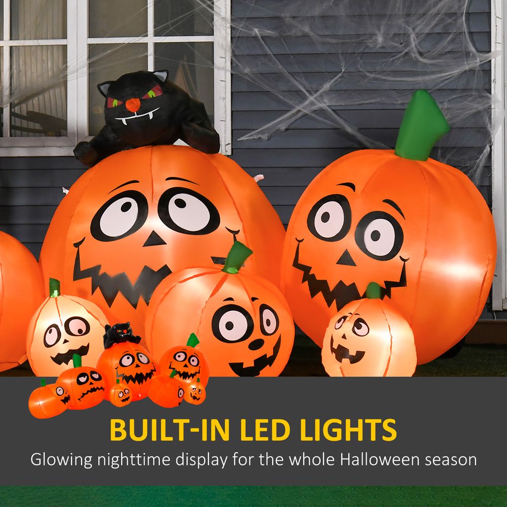 Halloween Deco Inflatable Pumpkin & Cat LED Lights Flashing Eyes Accessories - anydaydirect