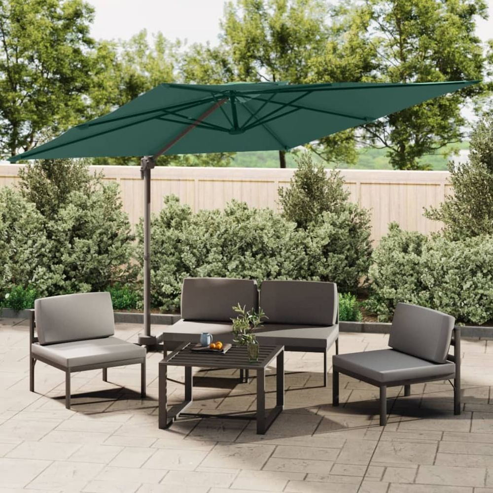 Double Top Cantilever Umbrella Green 400x300 cm - anydaydirect