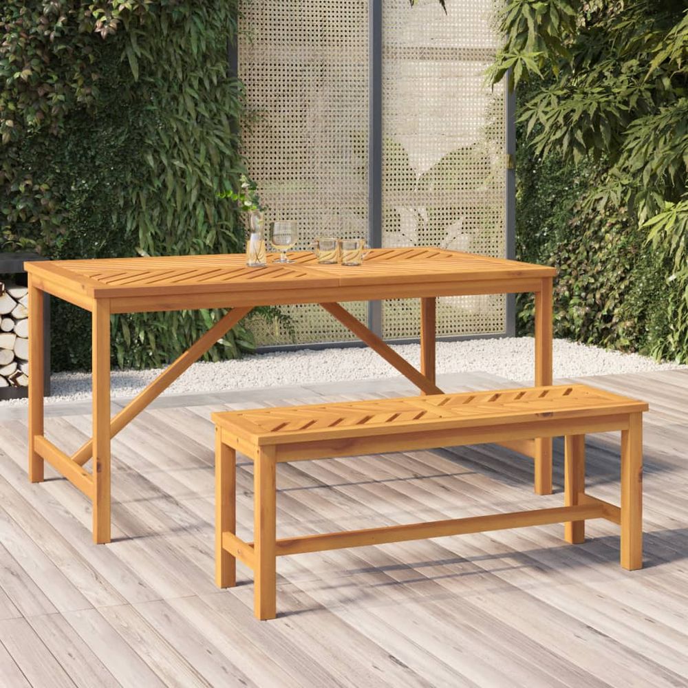 Garden Bench 110 cm Solid Wood Acacia - anydaydirect