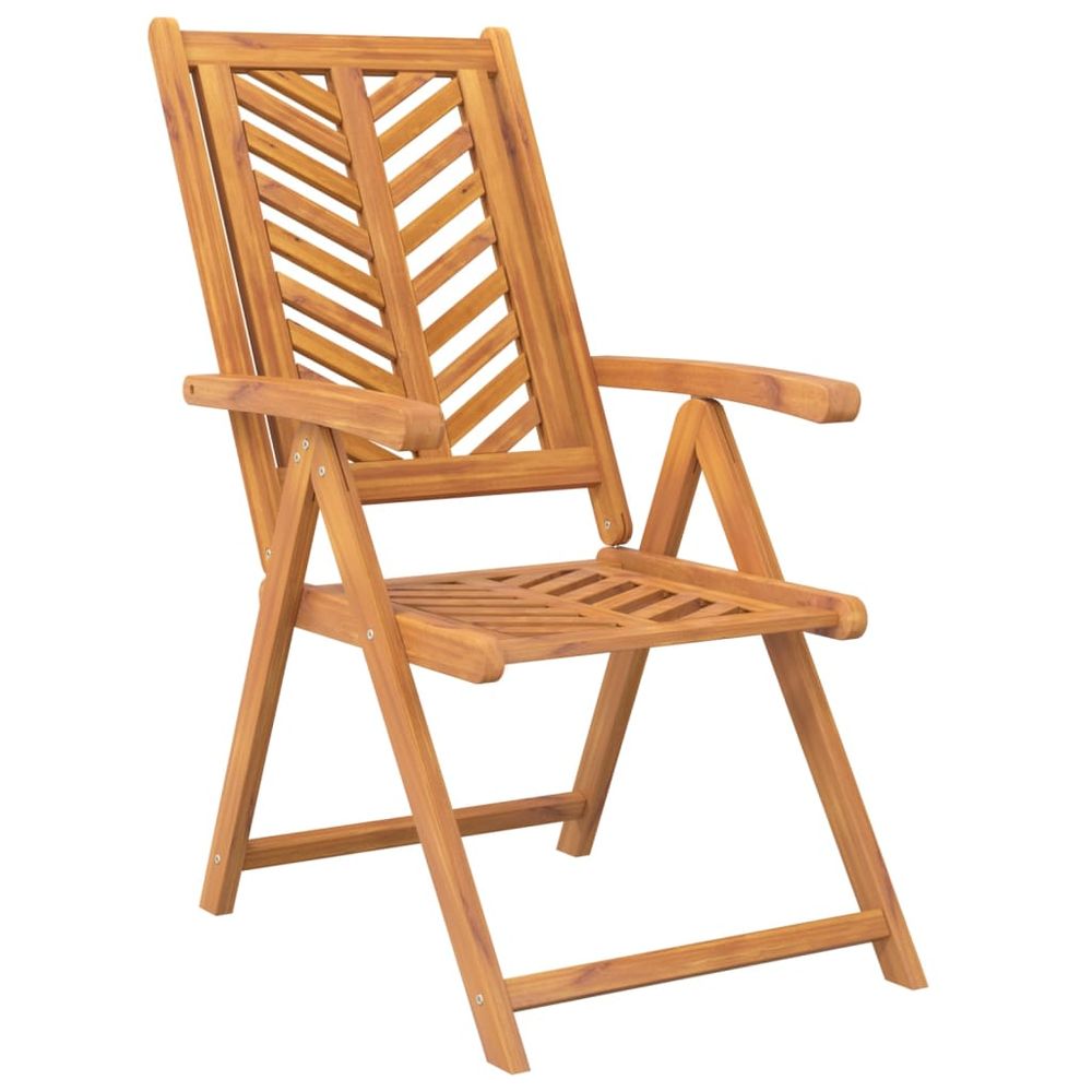 Reclining Garden Chairs 2 pcs Solid Wood Acacia - anydaydirect
