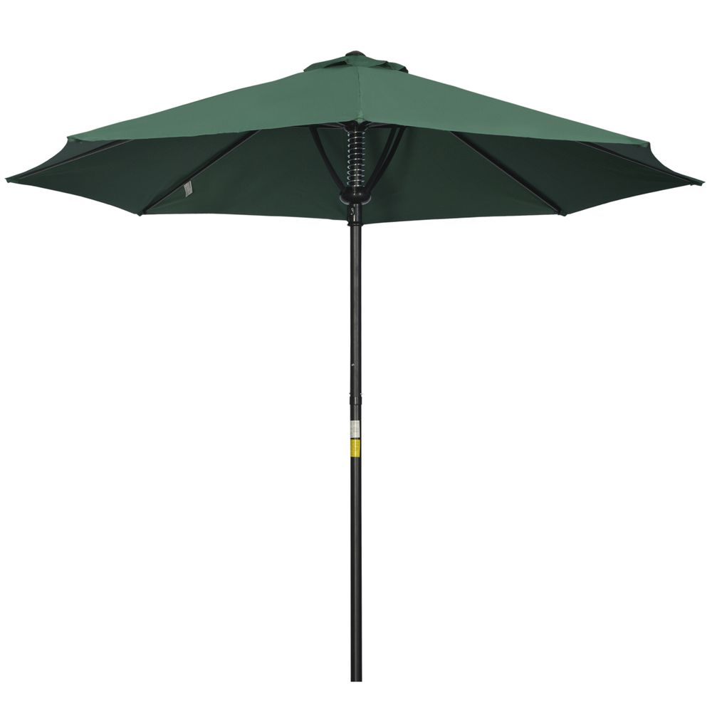 Outsunny Outdoor Market Table Parasol Umbrella Sun Shade with 8 Ribs, Green - anydaydirect