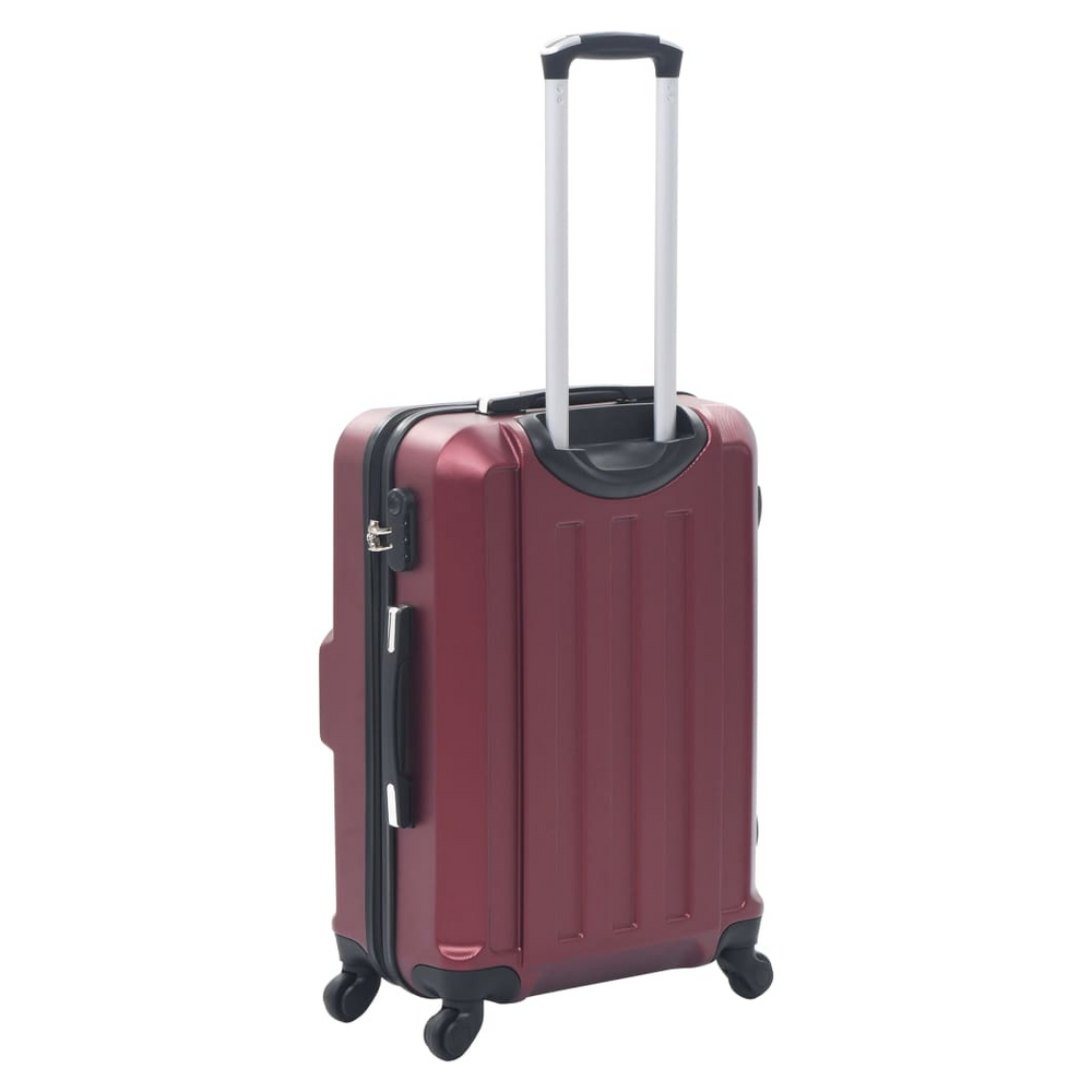 Hardcase Trolley Set 3 pcs Wine Red ABS - anydaydirect