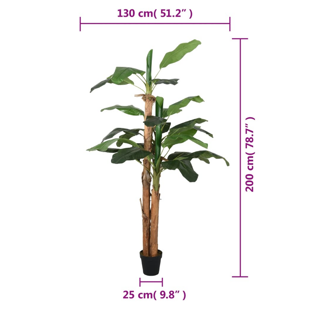 vidaXL Artificial Banana Tree 22 Leaves 200 cm Green - anydaydirect