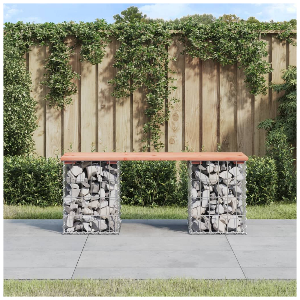 vidaXL Garden Bench Gabion Design 103x31x42 cm Solid Wood Douglas - anydaydirect