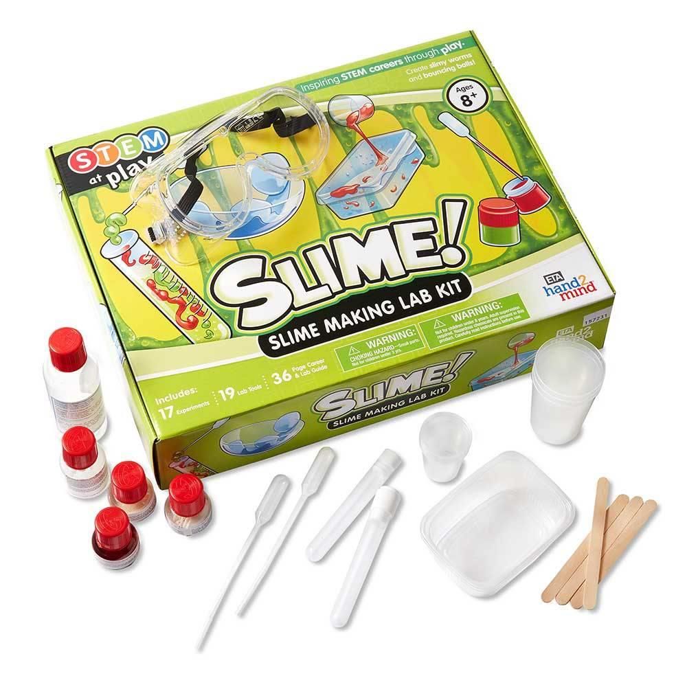 Hand2Mind Slime Science Kids Kit Science Fact-Filled Guide Worm & Bouncing Balls - anydaydirect