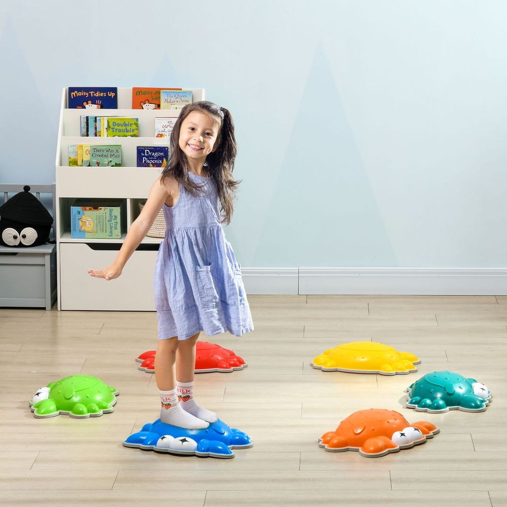 ZONEKIZ Kids Stepping Stones, 6PCs River Stones for Indoors, Outdoors - anydaydirect
