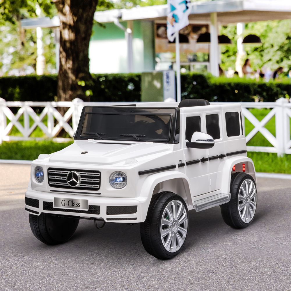 Mercedes Benz G500 12V Kids Electric Ride On Car Remote Control White HOMCOM - anydaydirect