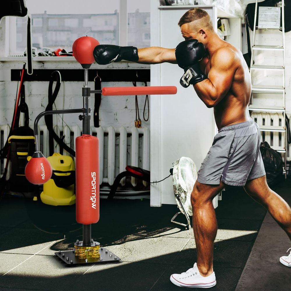 SPORTNOW Boxing Bag, Freestanding Punching Bag with Reflex Bar, Speed Balls - anydaydirect