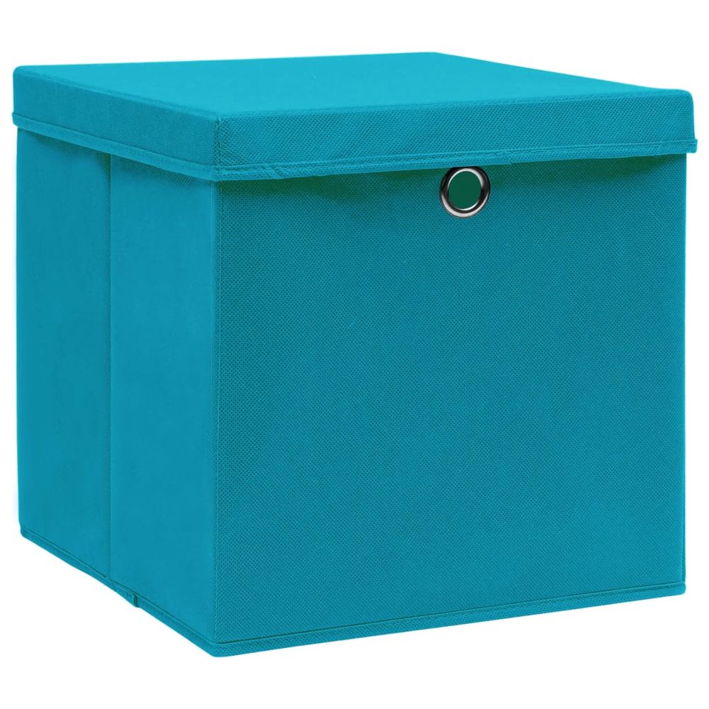 Storage Boxes with Lids 4s pcs Baby Blue 32x32x32 cm Fabric - anydaydirect