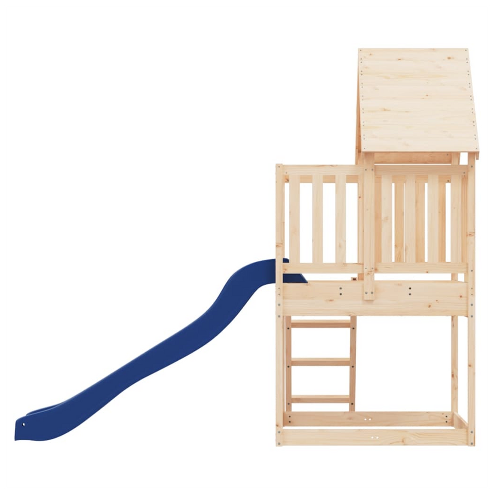 Playhouse with Slide Ladder Solid Wood Pine - anydaydirect