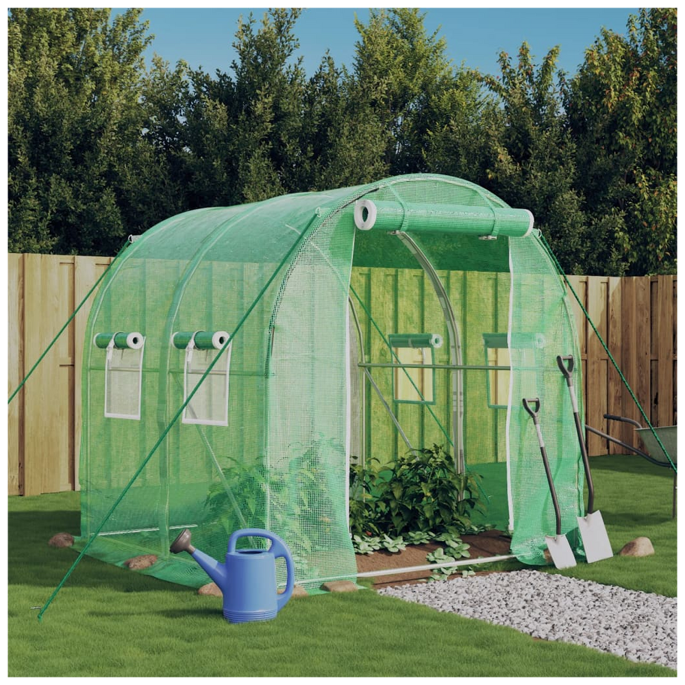 vidaXL Greenhouse with Steel Frame Green 4 m² 2x2x2 m - anydaydirect