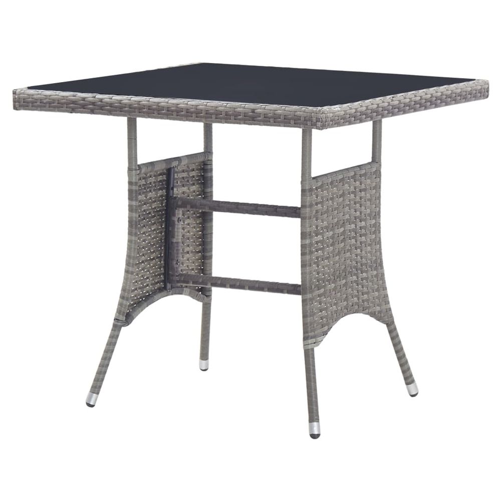 Garden Table Anthracite 80x80x74 cm Poly Rattan - anydaydirect