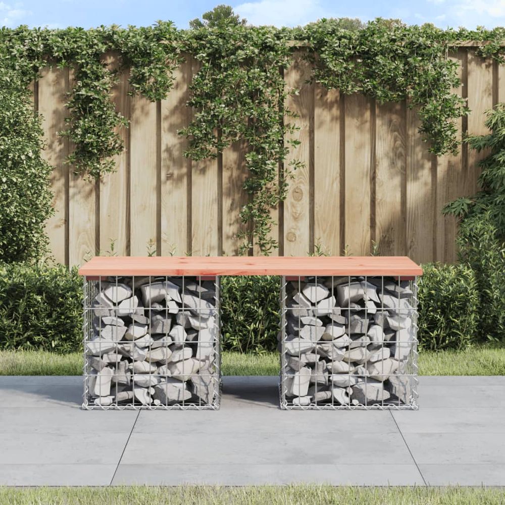 vidaXL Garden Bench Gabion Design 103x44x42 cm Solid Wood Douglas - anydaydirect