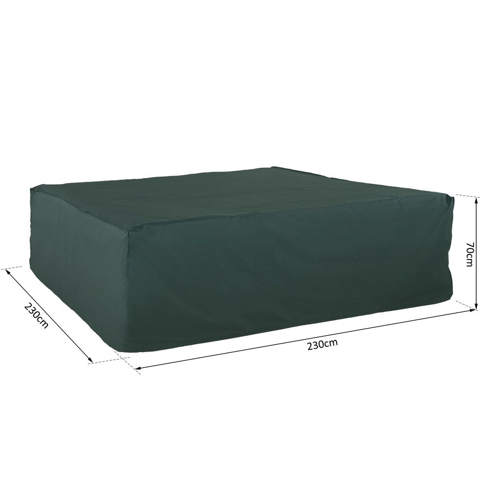 PVC Coated Large Square 600D Waterproof Outdoor Furniture Cover Green - anydaydirect