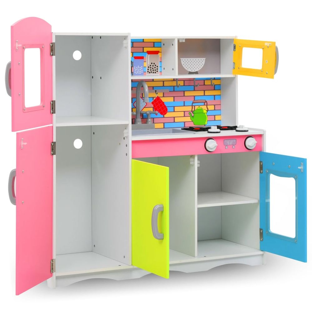 Kids' Play Kitchen MDF 80x30x85 cm Multicolour - anydaydirect