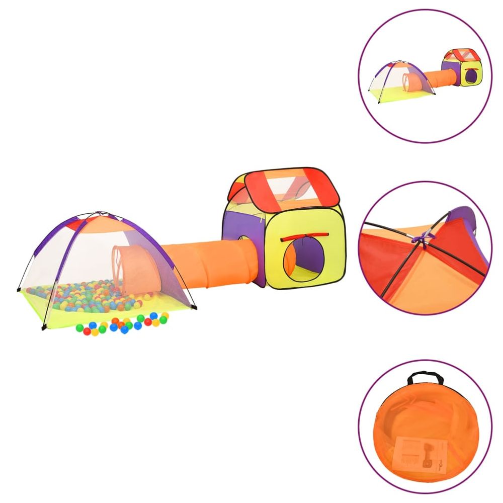 Children Play Tent with 250 Balls Multicolour 338x123x111 cm - anydaydirect