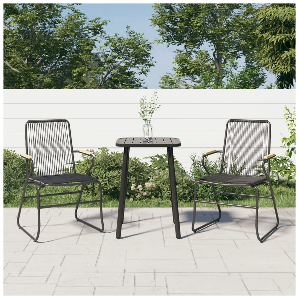 Garden Chairs 2 pcs Black 58x59x85.5 cm PVC Rattan - anydaydirect