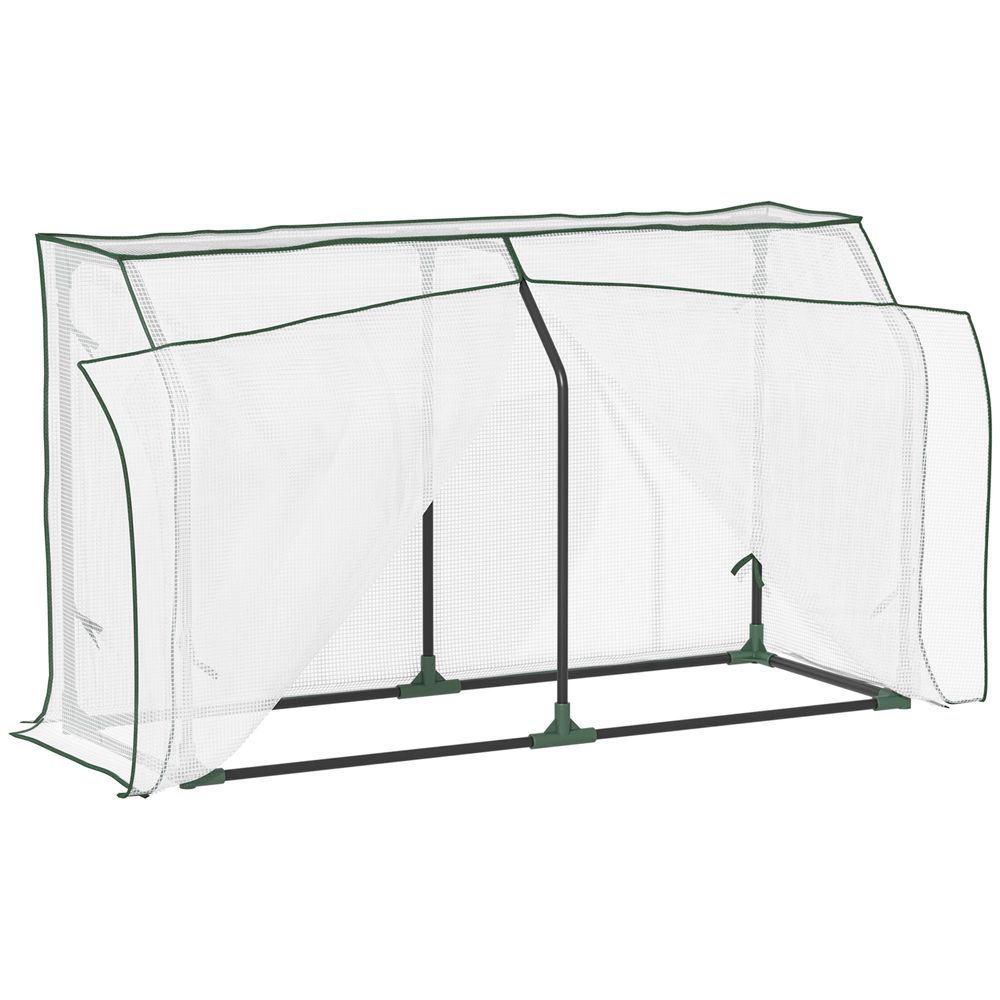 Mini Greenhouse Portable Garden Growhouse with Zipper Design, White - anydaydirect