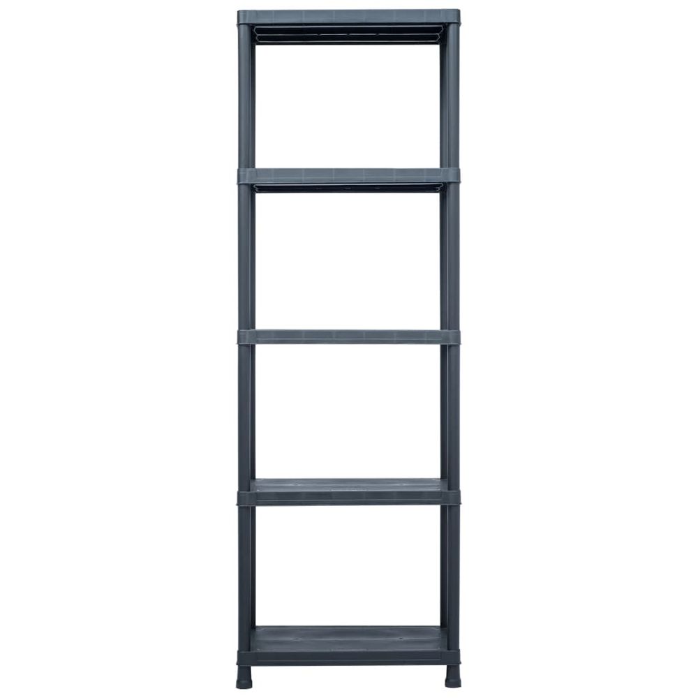 Storage Shelf Racks 5 pcs Black 125 kg 60x30x180 cm Plastic - anydaydirect