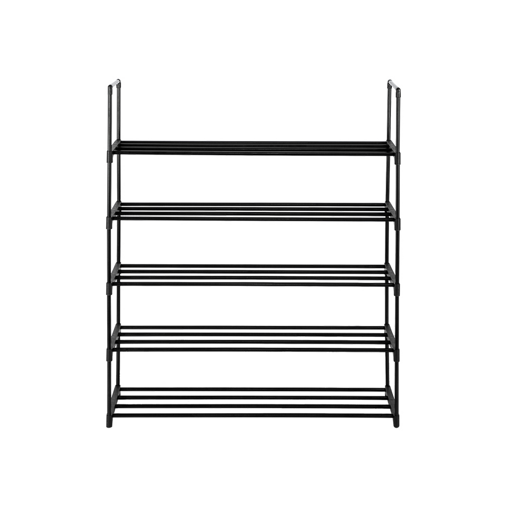 5 Tiers Shoe Rack Shoe Tower Shelf Storage Organizer For Bedroom, Entryway, Hallway, and Closet Black Color - anydaydirect