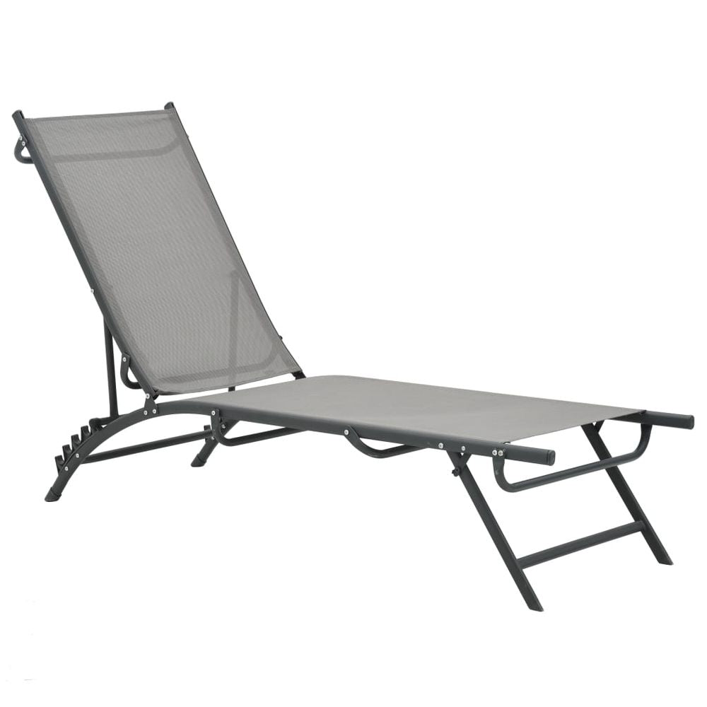 Sun Loungers 2 pcs Textilene and Steel - anydaydirect