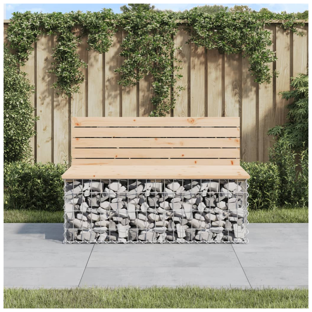 vidaXL Garden Bench Gabion Design 103x70x65 cm Solid Wood Pine - anydaydirect