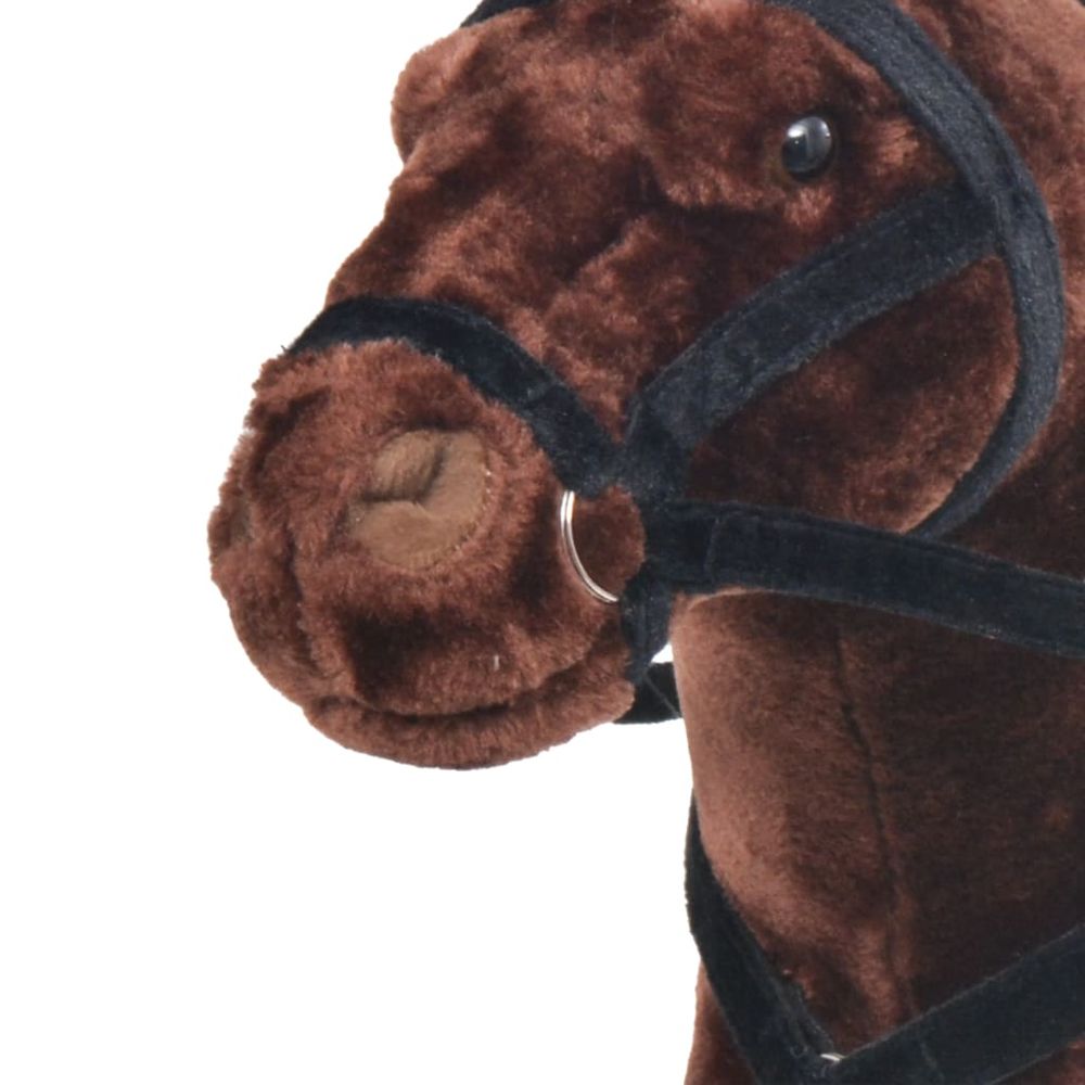 Standing Plush Toy Horse Dark Brown XXL - anydaydirect