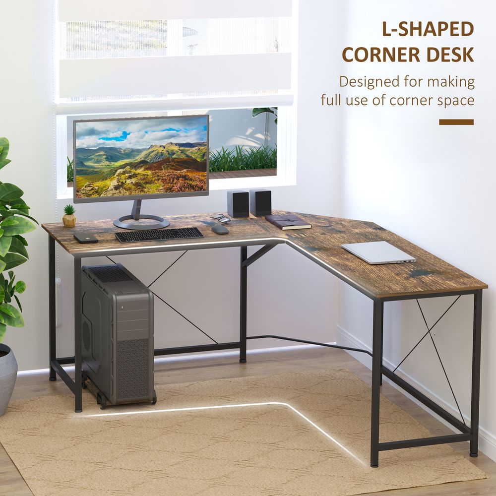 Corner L-Shape Computer Desk Gaming PC Workstation for Home Office - anydaydirect
