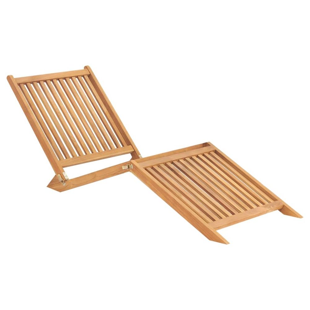 Sun Lounger Solid Teak Wood - anydaydirect