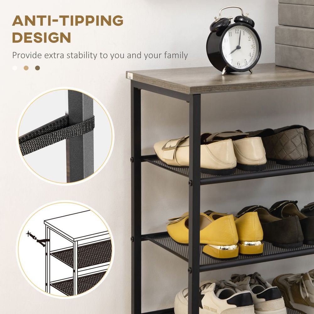 HOMCOM Shoe Rack, 8-tier Shoe Storage Shelf for 21-24 Pair Shoes for Entryway - anydaydirect