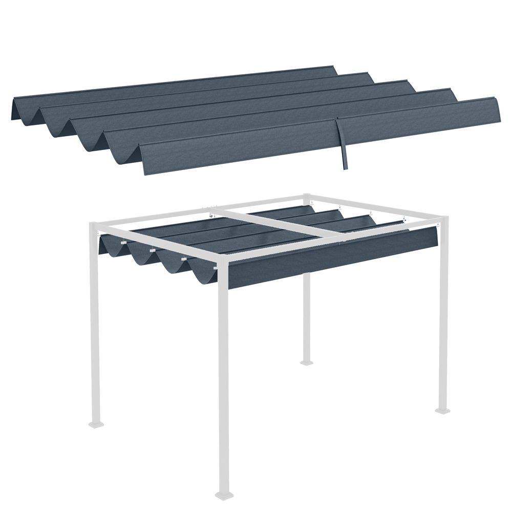 Outsunny Pergola Sun Shade Cover Roof Replacement for 3 x 2.15m Pergola, Grey - anydaydirect