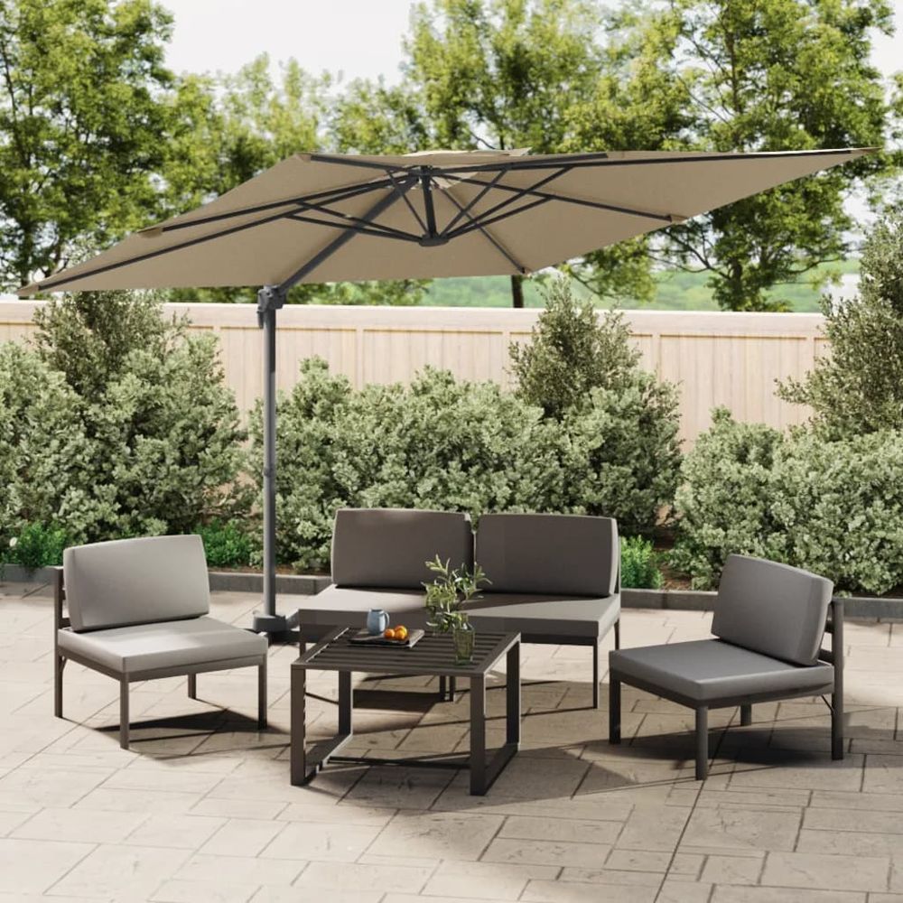 Double Top Cantilever Umbrella Taupe 300x300 cm - anydaydirect