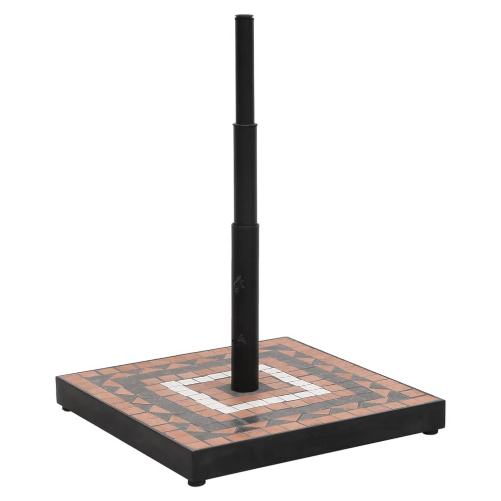 Parasol Base Terracotta and White Square 12 kg - anydaydirect