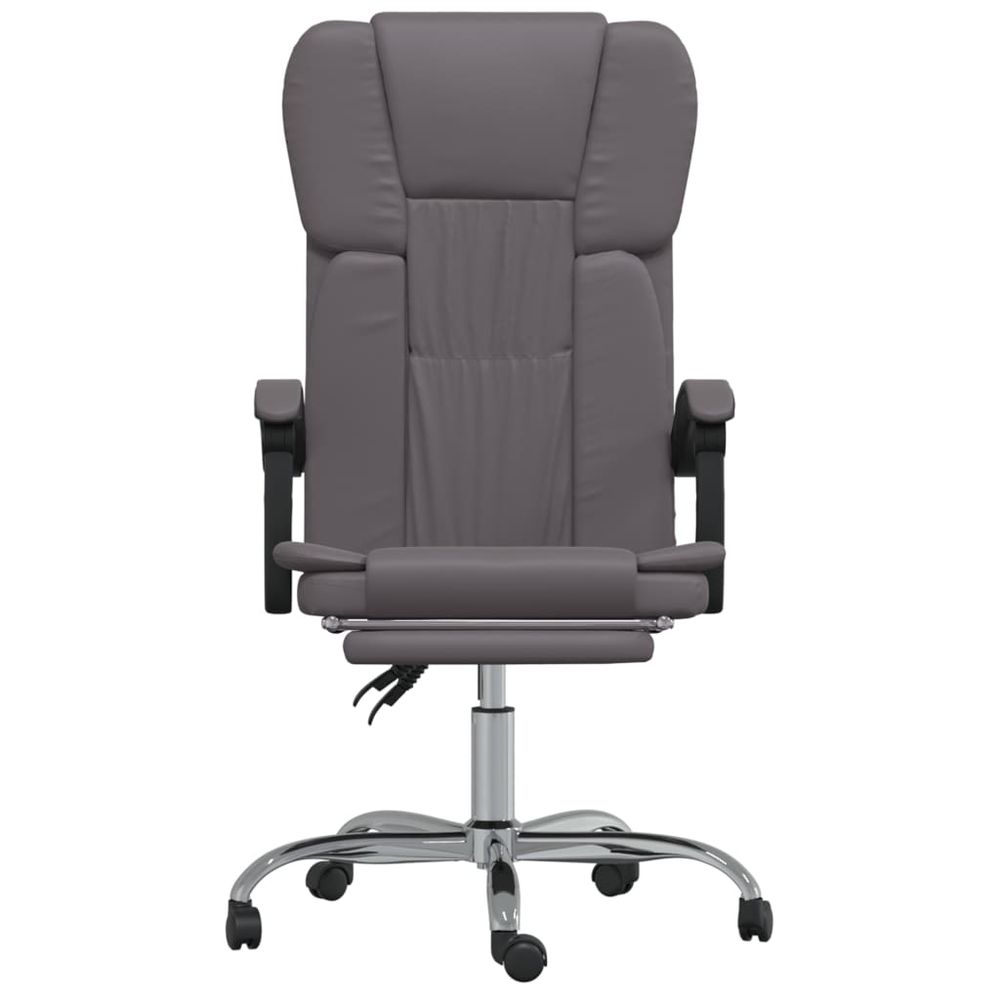 Reclining Office Chair Grey Faux Leather - anydaydirect