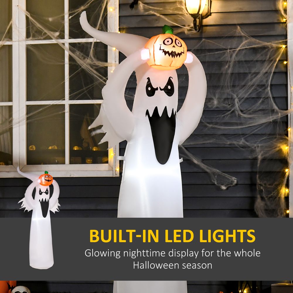 6FT 1.8m LED Halloween Inflatable Deco Floating Ghost & Pumpkin Party Outdoors - anydaydirect