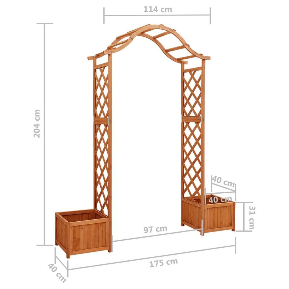 Garden Pergola with Planter Solid Firwood - anydaydirect