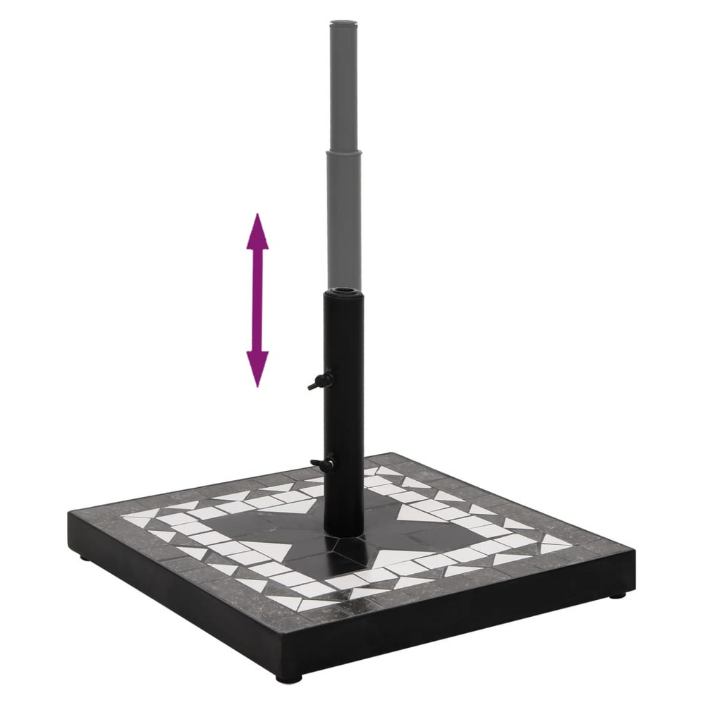 Parasol Base Black and White Square 12 kg - anydaydirect