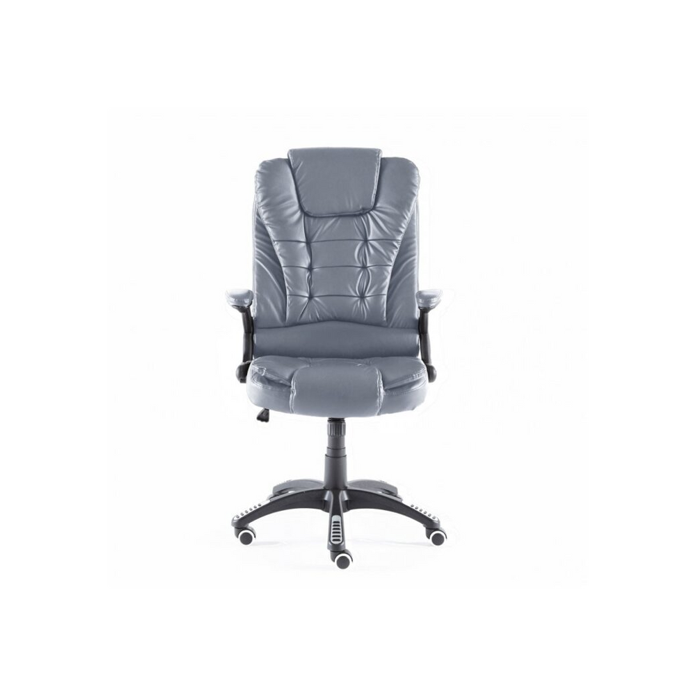 Neo Direct Dark Grey Faux Leather PC Massage Gaming Chair With Footrest - anydaydirect