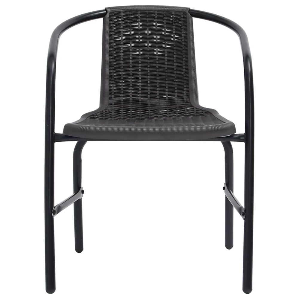 Garden Chairs 2 pcs Plastic Rattan and Steel 110 kg - anydaydirect