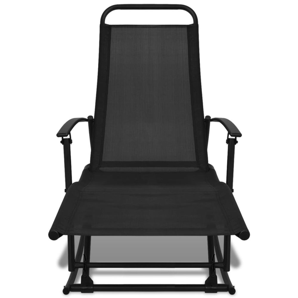 Garden Rocking Chair Steel and Textilene Black - anydaydirect