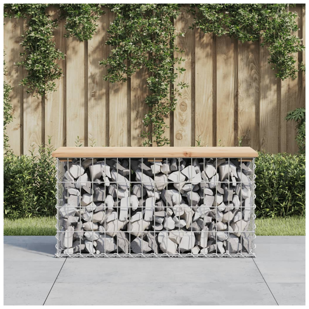 vidaXL Garden Bench Gabion Design 83x31.5x42 cm Solid Wood Pine - anydaydirect